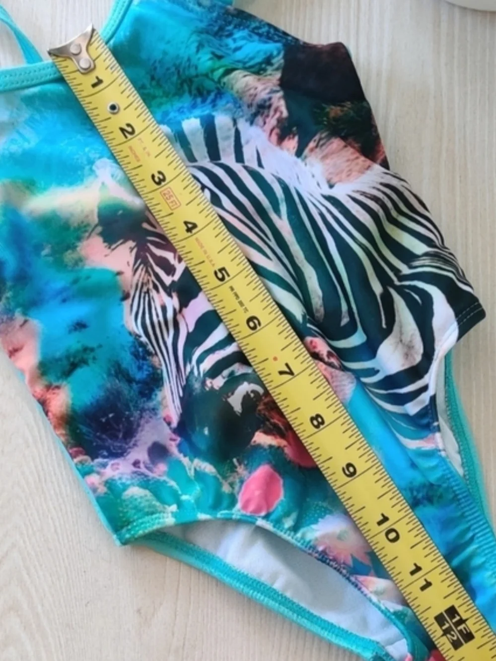 Cat & Jack Little Girls One Piece Zebra Print Swim Suit Size 12M